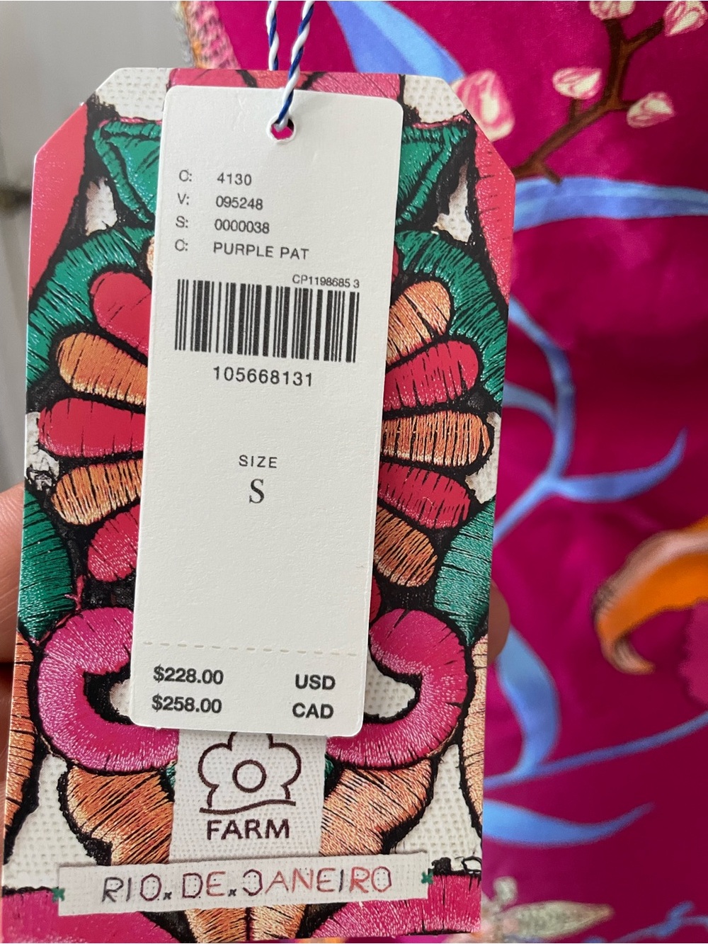 FARM Rio Fuchsia Floral Maxi Dress with Yellow & Blue Accents - Picture 5 of 11